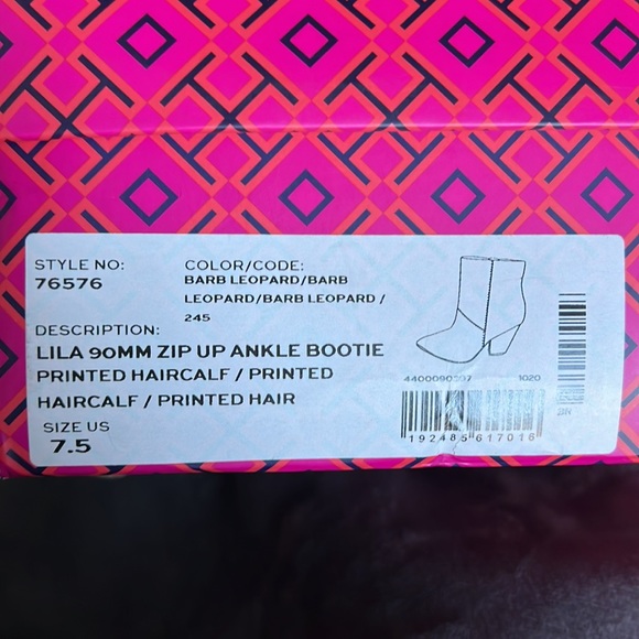 Tory Burch Lila Zip Up Ankle Bootie Leopard - Picture 10 of 11